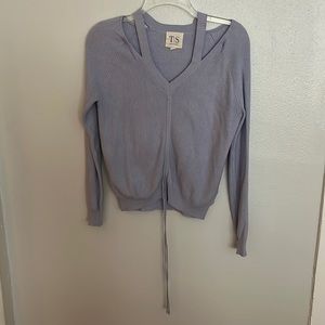 Women’s purple tie blouse